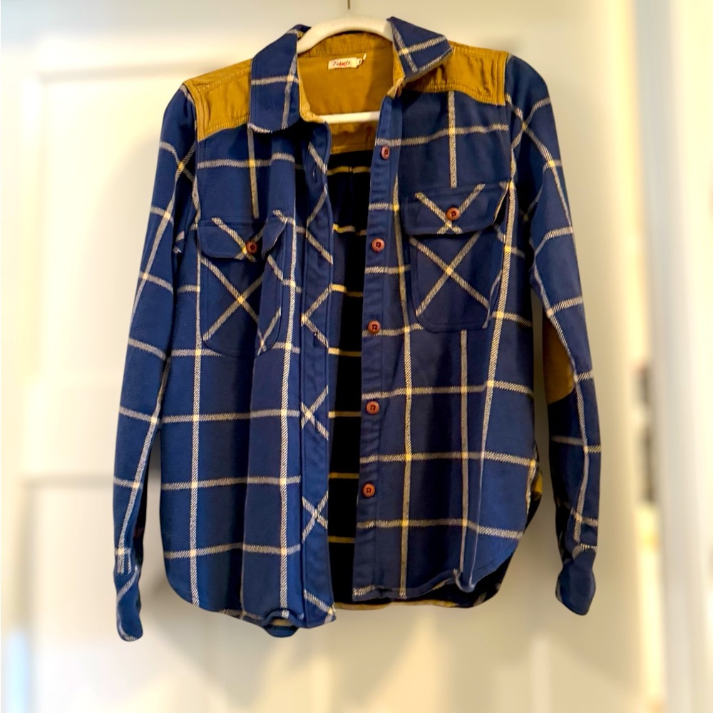 Faherty Daly navy plaid shirt
